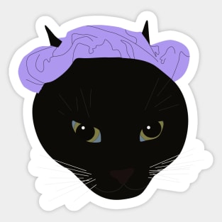 Purple Scrunchy Cat Sticker